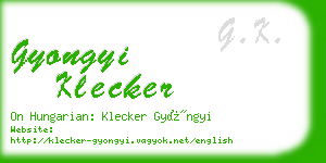 gyongyi klecker business card